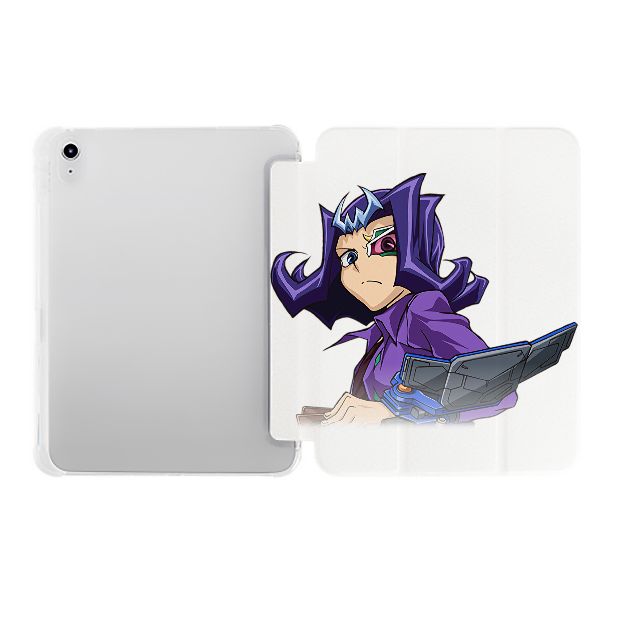（画像用） 遊☆戯☆王 Yu-Gi-Oh! IPad ケース ペン収納付き 三つ折りスタンド PUレザー×シリコン 対応機種9.5/10.5/10.9インチ